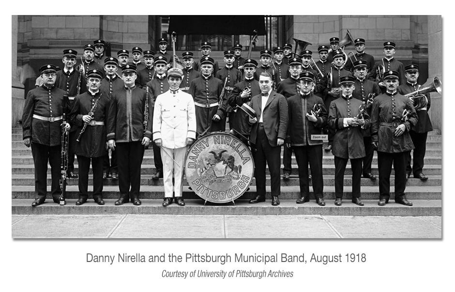 Photograph of Danny Nirella and the Pittsburgh Municipal Band.