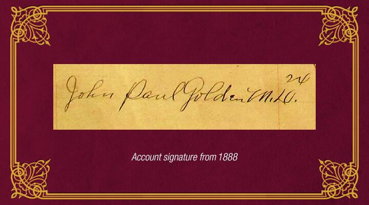 Account signature of John Paul Golden, M.D.