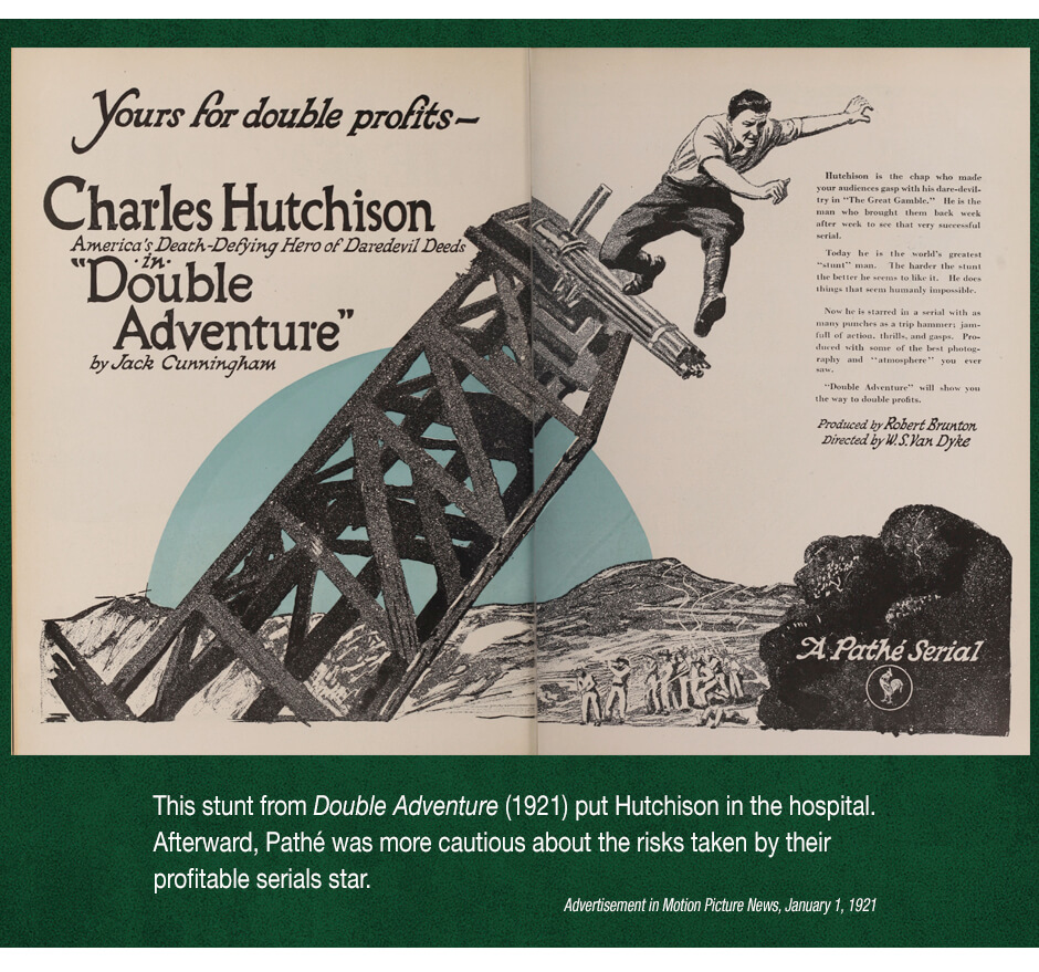 Advertisement for Charles Hutchinson "In Double Adventure."