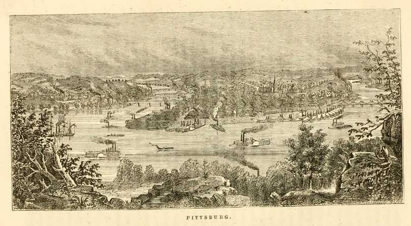 Illustration of Pittsburgh in 1854.