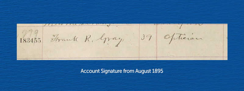 Account signature of Frank R. Gray