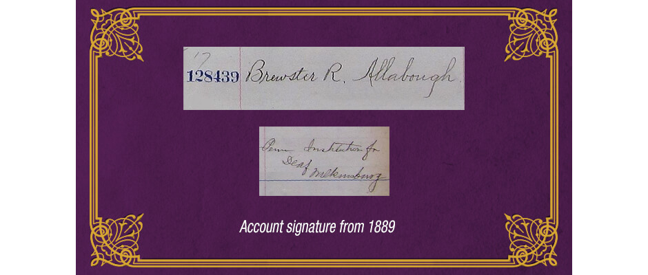 Account signature of Brewster R. Allabough