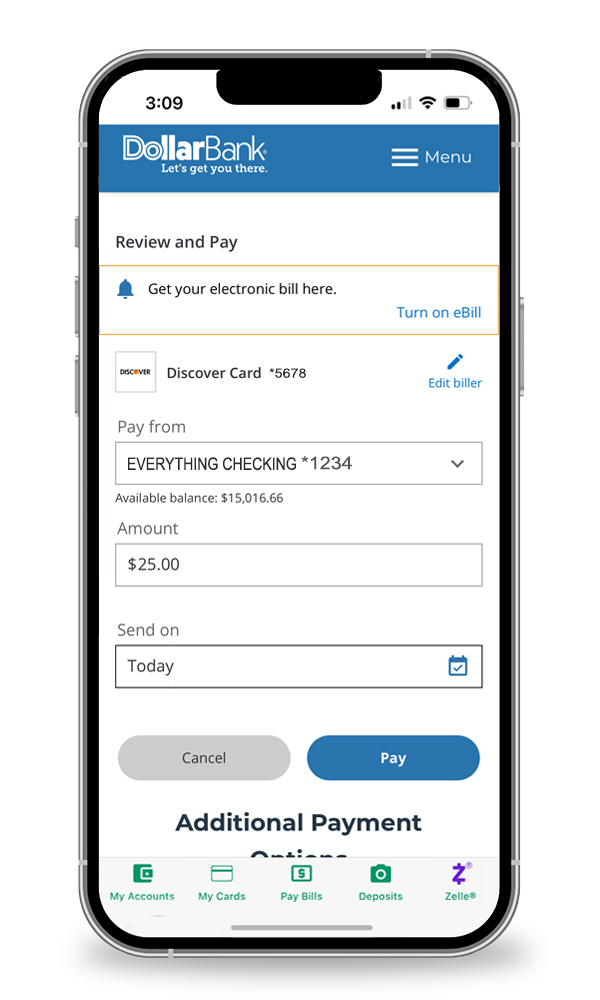 Bill Pay Screenshot