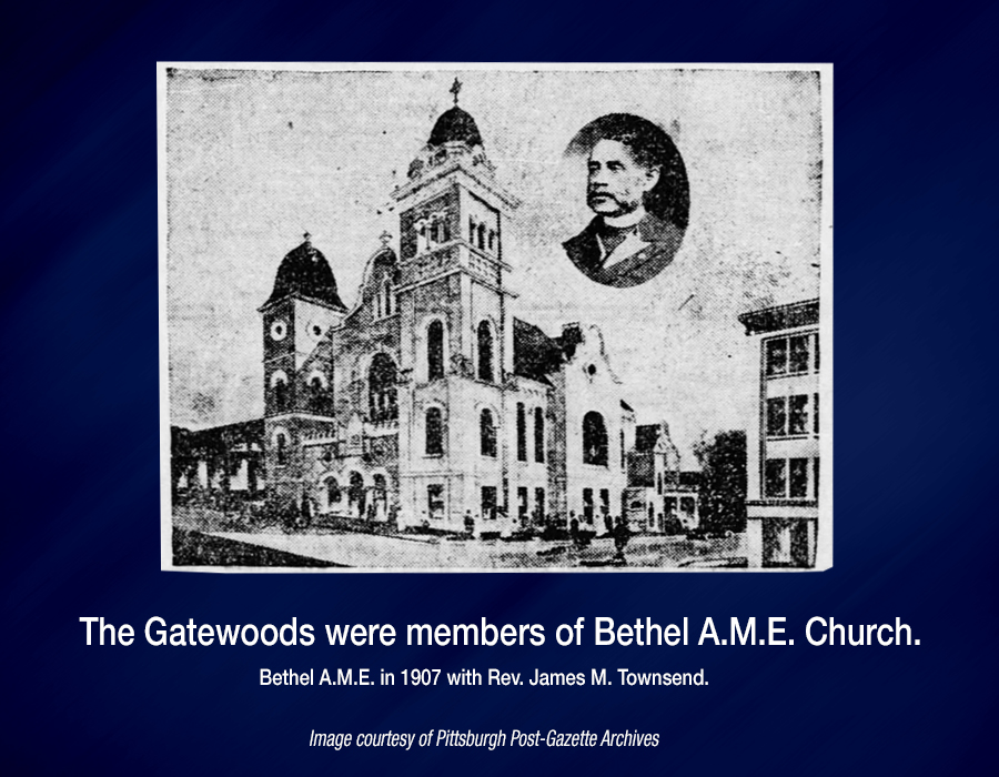 Photograph of the Bethel A.M.E. in 1907 with Reverend James M. Townsend.