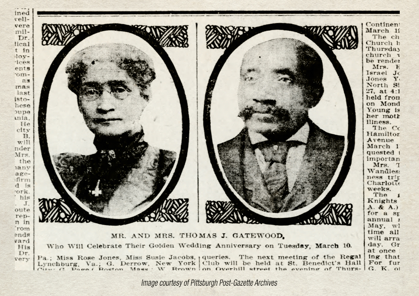 Portraits of Mr. and Mrs. Thomas J. Gatewood, courtesy of Pittsburgh Post-Gazette Archives.