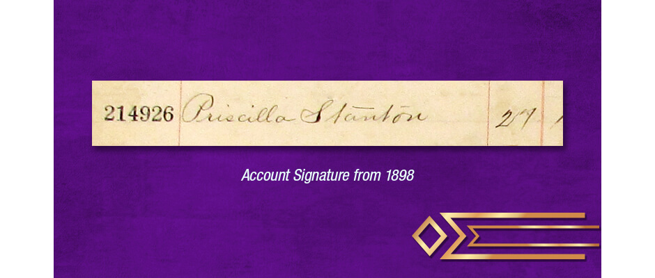 Account signature of Priscilla Stanton