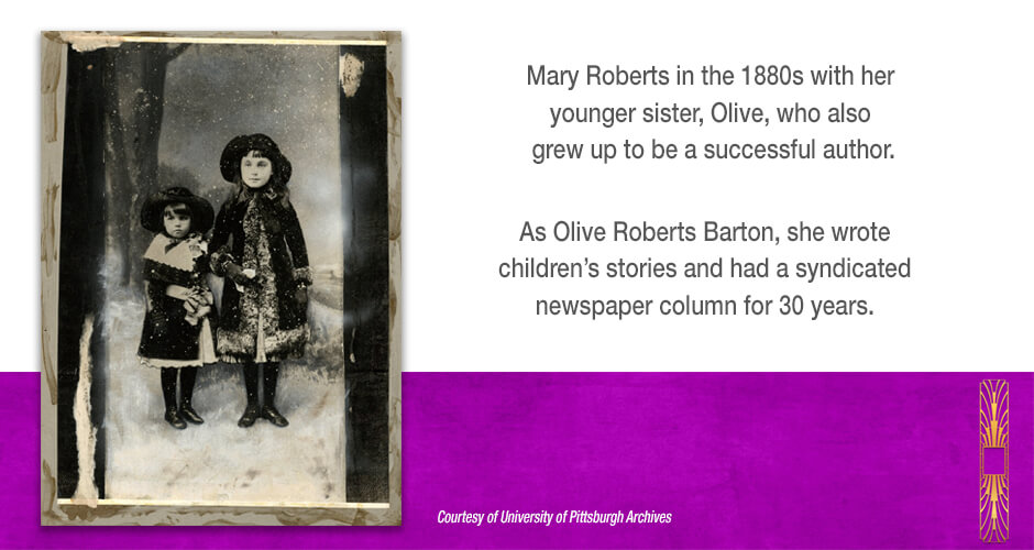 Photograph of Mary Rinehart with her sister Olive in the 1880s.