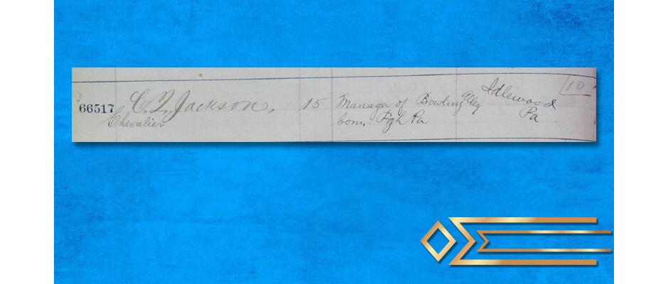 Dollar Bank account signature of Chevalier Jackson.